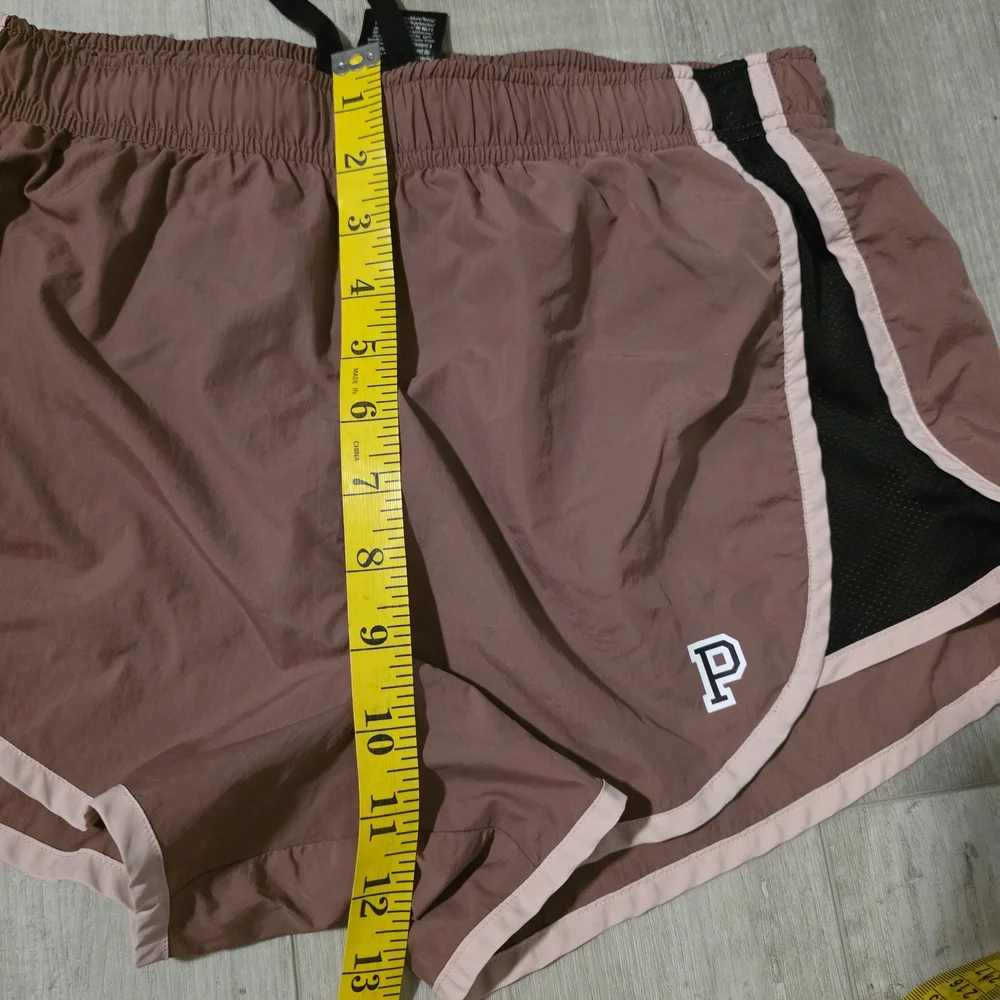 PINK Victoria's Secret Dusty Rose Athletic Shorts with Black Panels - Picture 7 of 10